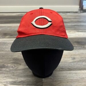 Vintage Cincinnati Reds Red‎ Black Mens OS MLB Cotton Snap Back Baseball Cap Hat